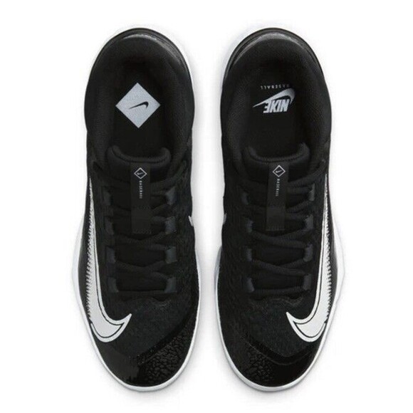 Size 10 Nike Alpha Huarache Elite 4 Low MCS Black White Mens FD6221-001 - Picture 4 of 8